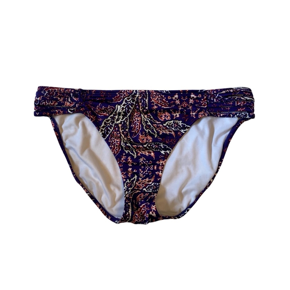 ATHLETA Aqualuxe Strappy Bikini Bottoms Swimwear Purple Womens Size Large